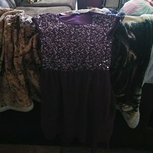 Purple sequin party dress